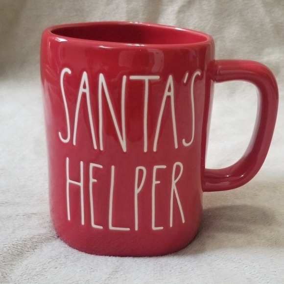 Rae Dunn Santa's Helper Seasonal Holiday Coffee Mug. Red w/ White Letters. NWT. - Picture 1 of 4